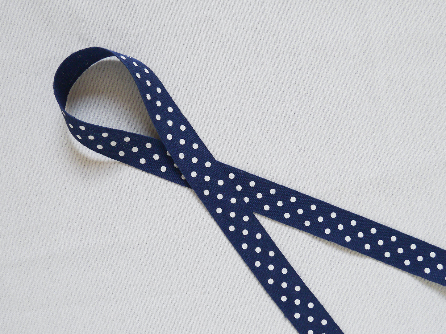 20mm Polka dots ribbon/ tape in 100% washed linen
