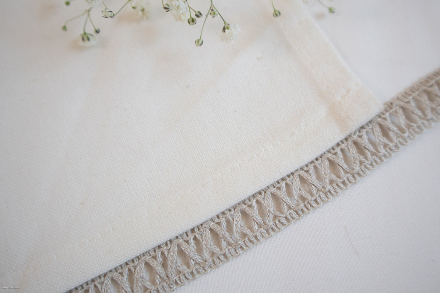 Macramé style ribbon/ tape in 100% washed linen