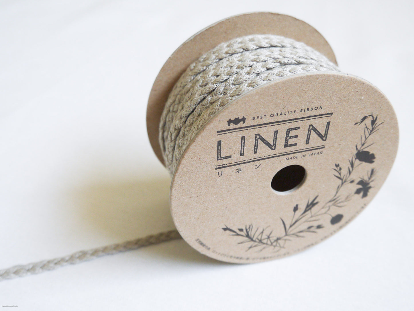 4mm braided cord in 100% washed linen