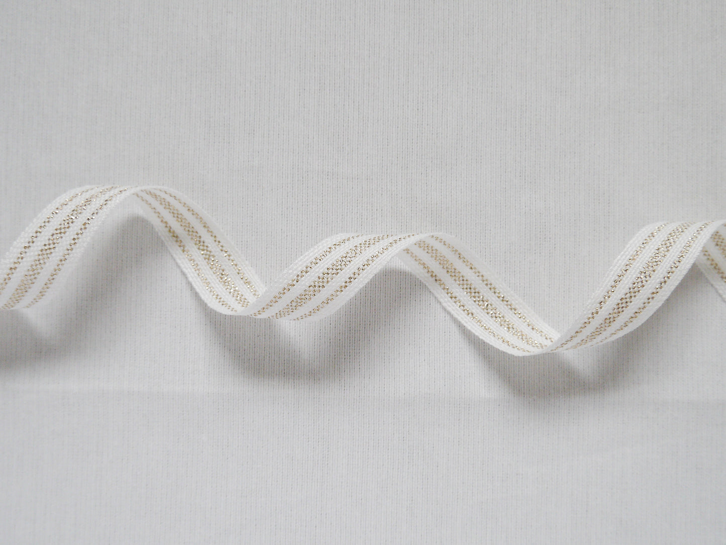 17mm stripe metallic ribbon/ tape in washed linen