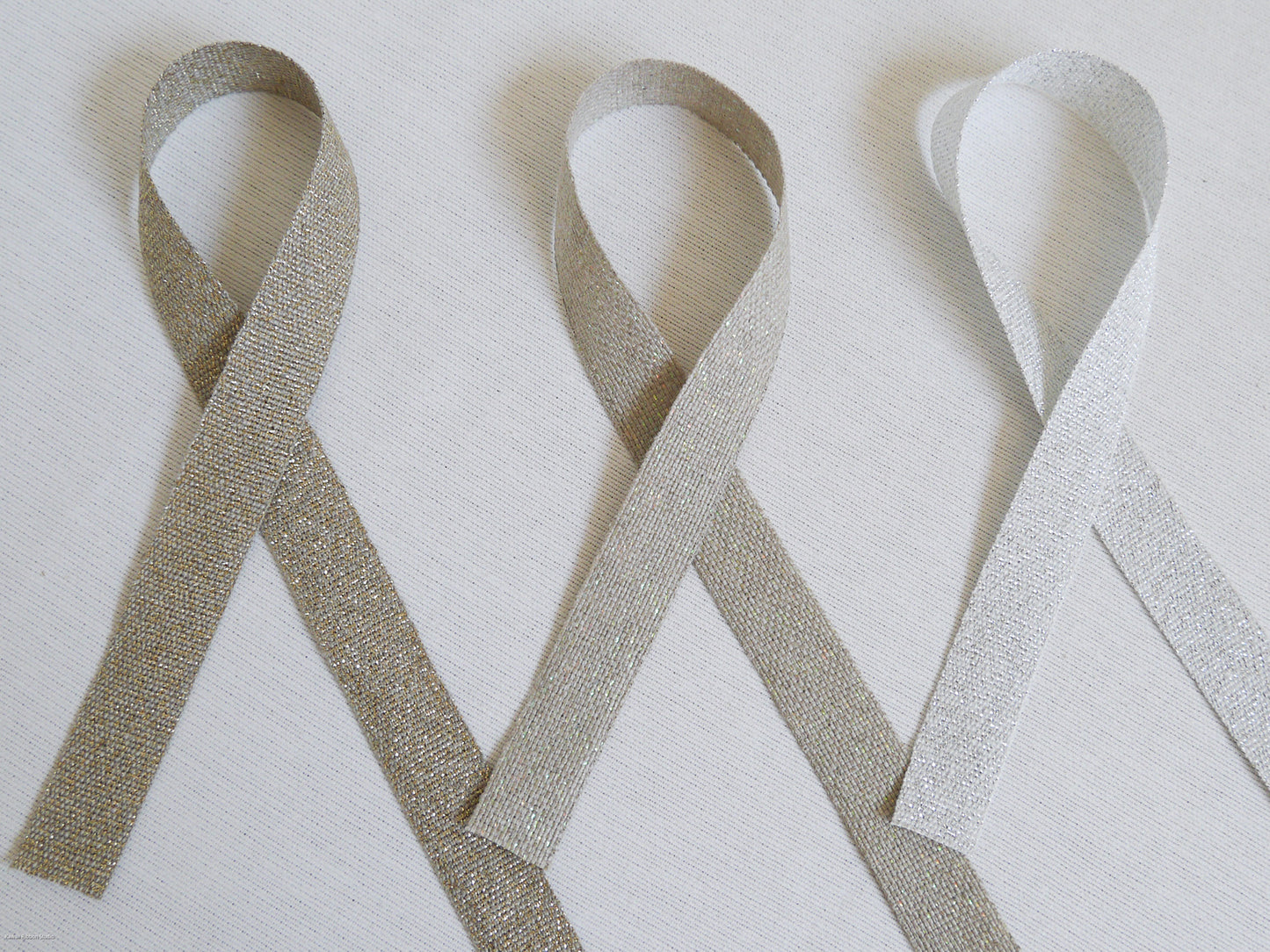 Metallic & washed linen mixed ribbon/ tape