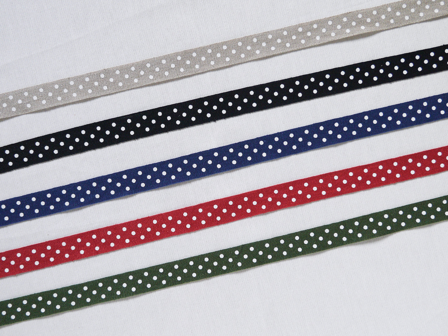 20mm Polka dots ribbon/ tape in 100% washed linen