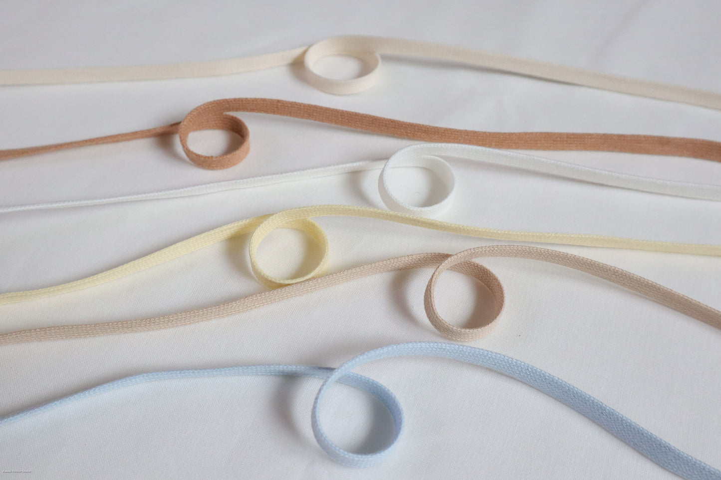 100% organic cotton tube ribbon/ tape in 5mm, 7mm, Organic cotton baby clothes Trim
