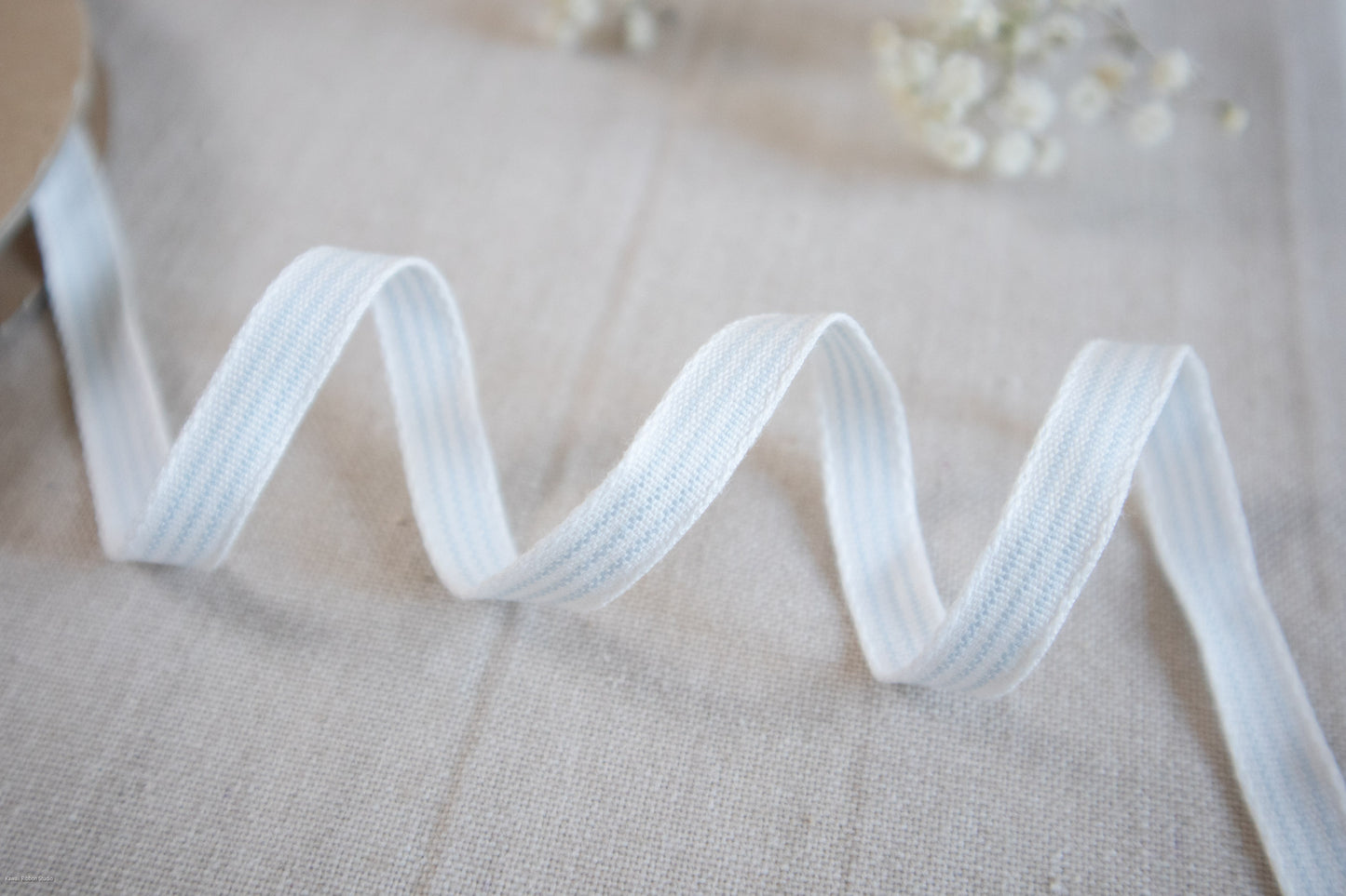9mm stripe ribbon/ tape in 100% organic cotton