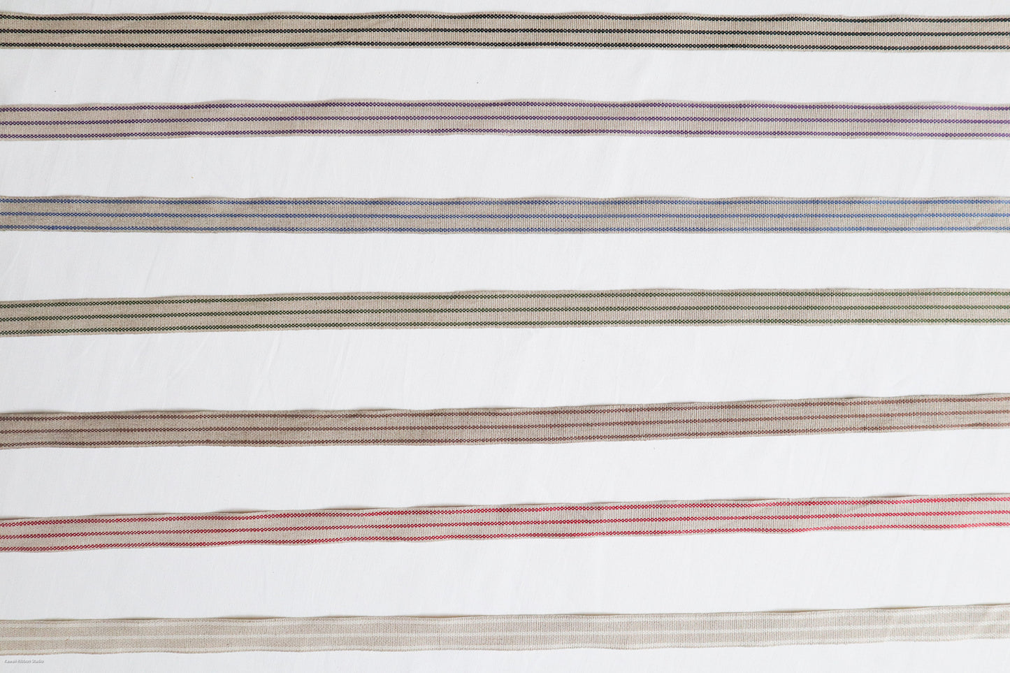 18mm stripe ribbon/ tape in 100% washed linen