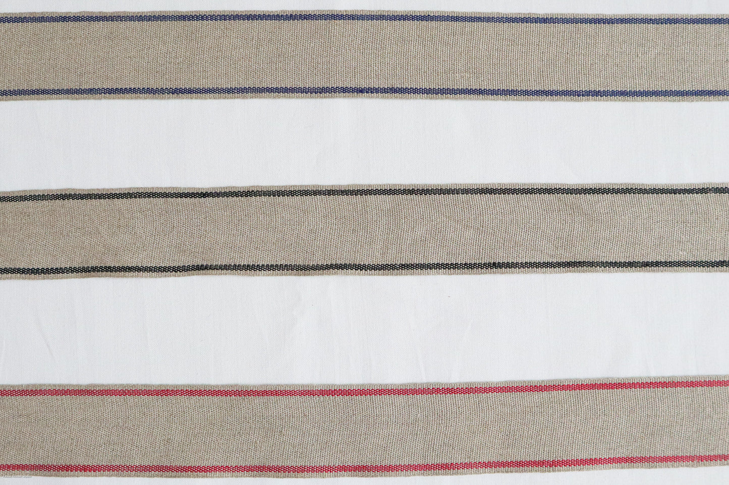 30mm & 38mm stripe ribbon/ tape for embroidery in 100% washed linen