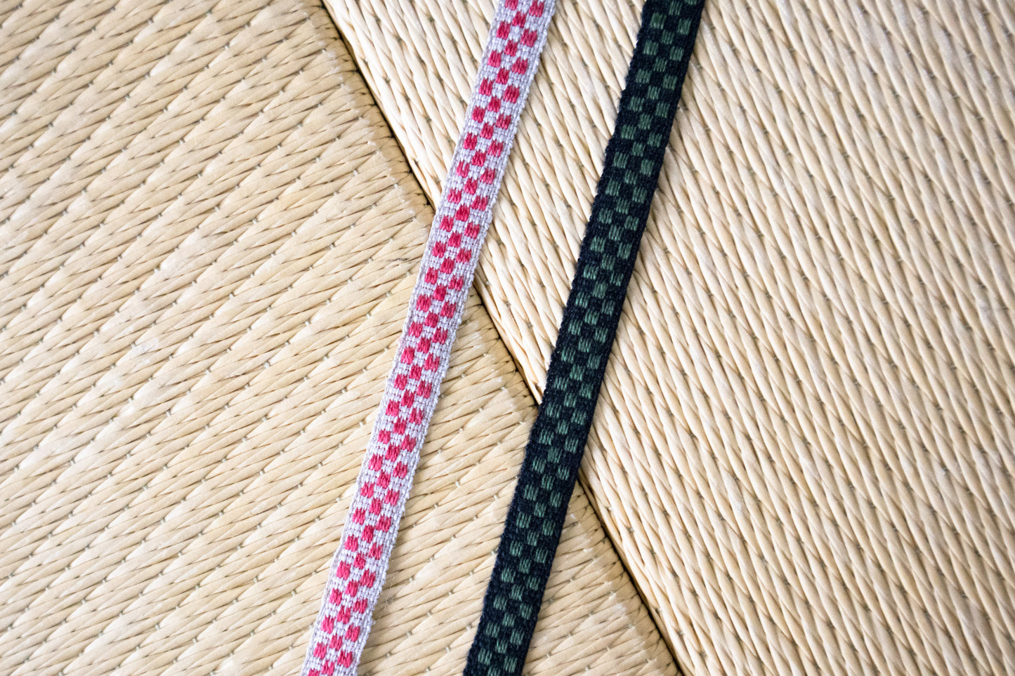 Japanese check ribbon/ tape in 100% washed linen in 10mm