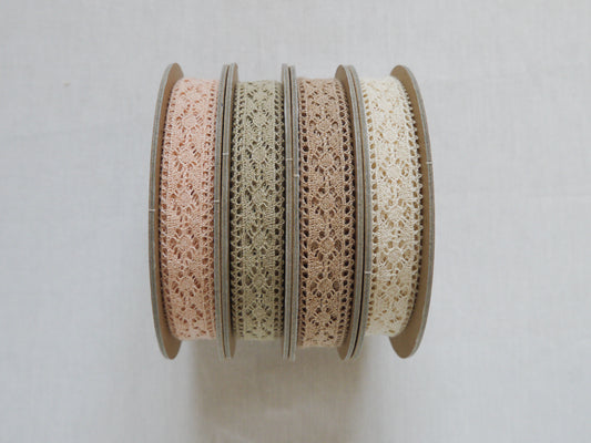 16mm lace ribbon in 100% organic cotton
