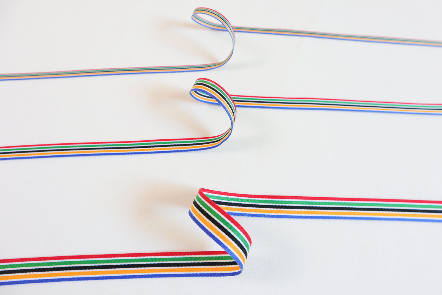 Olympic stripe polyester tape / ribbon