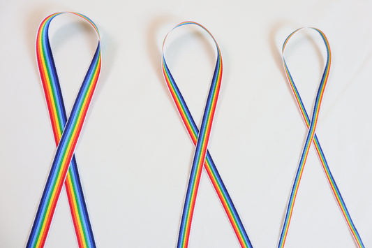 Rainbow stripe polyester tape / ribbon
