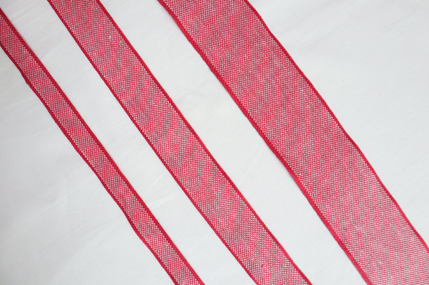 30mm stripe ribbon/ tape in 100% washed linen