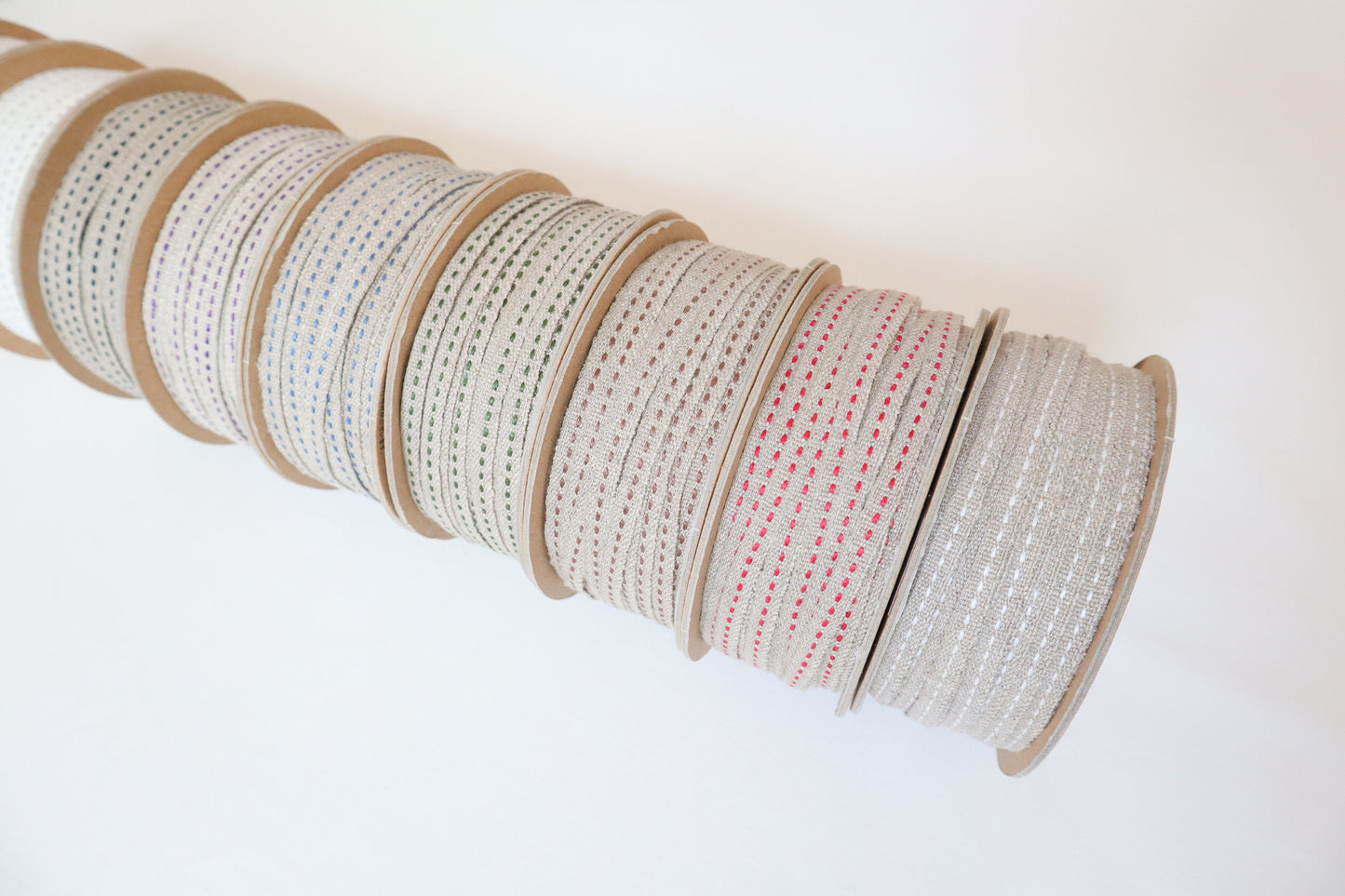5mm Stitched ribbon/ tape in 100% washed linen