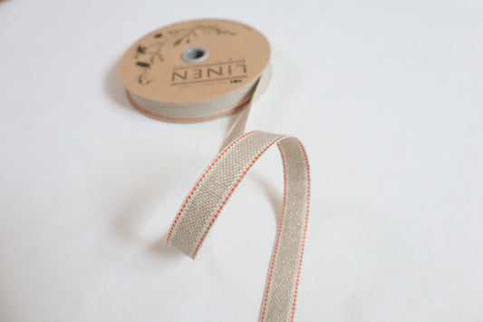 Metallic & washed linen mixed ribbon/ tape