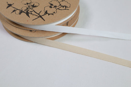 Soft organic cotton ribbon / tape in 8mm